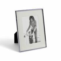 Porta Retrato em Vidro e Metal Prateado 15x20cm BTC Decor