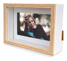 Porta Retrato Foto 10x15 Branco Bege MDF Moldura Profunda Porta Retrato Foto 10x15 Branco Bege MDF Moldura Profunda