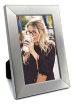 Porta Retrato Foto 10x15 Prata Alumínio Escovado Porta Retrato Foto 10x15 Prata Alumínio Escovado