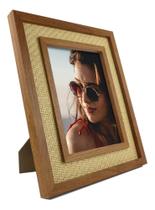 Porta Retrato Foto 15x20 Bege MDF Rattan Porta Retrato Foto 15x20 Bege MDF Rattan