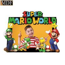 Porta Retrato Infantil 3d Mario Word Fotos 10x15 Aniversário Mdf Adesivado Porta Retrato Infantil 3d Mario Word Fotos 10x15 Aniversário Mdf Adesivado