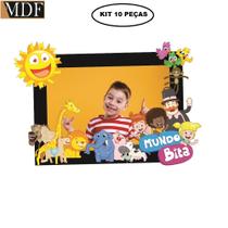 Porta Retrato Infantil 3d Mundinho Bito Fotos 10x15 Kit 10 Un. Aniversário Mdf Adesivado