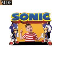 Porta Retrato Infantil 3d Sonic Fotos 10x15 Aniversário Mdf Adesivado