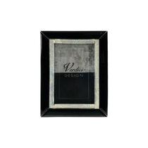Porta retrato ivy em vidro preto com strass 10x15 Porta retrato ivy em vidro preto com strass 10x15