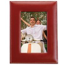 Porta-Retrato Lawrence Frames em Couro Vermelho 10x15 cm
