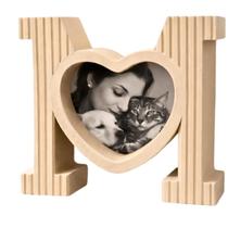 Porta-Retrato Letra M com Coração 3D Decoração Dia das Mães