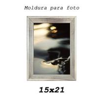 Porta Retrato linha luxo chanfrado Prata para fotos 15x21 (A5) - MP Molduras
