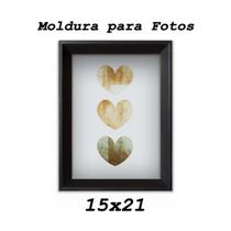 Porta Retrato linha luxo chanfrado Preto para fotos 15x21 (A5) - MP Molduras