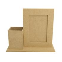 Porta Retrato Liso 10x15cm Com Porta Lápis Router Mdf Madeira