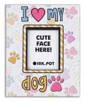 Porta-Retrato Magnético "I Love My Dog" para Geladeira, Mini Moldura 10 x 8 cm - Inkdotpot
