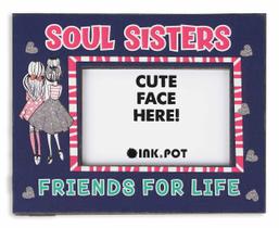 Porta-Retrato Magnético Soul Sister-Amizade para Sempre, para Geladeira, Mini Moldura - Presente para Melhor Amiga 8 x 10 cm - Inkdotpot Porta-Retrato Magnético Soul Sister-Amizade para Sempre, para Geladeira, Mini Moldura - Presente para Melhor Amiga 8 x 10 cm - Inkdotpot