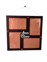 Porta-Retrato MDF Amor Eterno 4 Fotos 29x29cm Parede ml3