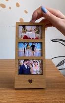 Porta Retrato MDF para 3 Fotos Polaroid - Decoração Elegante