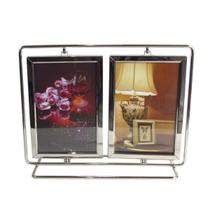 Porta retrato metal giratorio duplo para 4 fotos 10x15cm