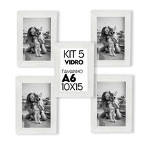 Porta retrato Moldura de Vidro para Fotos 10x15cm Kit com 5 Unidades Lembrancinha de Festa Porta retrato Moldura de Vidro para Fotos 10x15cm Kit com 5 Unidades Lembrancinha de Festa