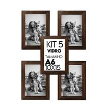 Porta retrato Moldura de Vidro para Fotos 10x15cm Kit com 5 Unidades Lembrancinha de Festa