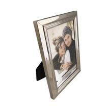 Porta Retrato Moldura Frisada Aço Inox Prata 10x15cm