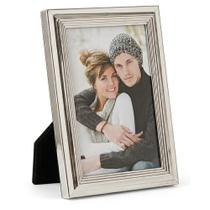 Porta Retrato Para Foto 10x15cm Moldura Canelada Aço Inox Cor Prata Porta Retrato Para Foto 10x15cm Moldura Canelada Aço Inox Cor Prata