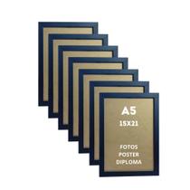 Porta Retrato para Fotos 15x21 A5 Kit com 7 unidades na Cor Preta