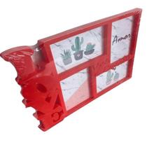 Porta Retrato Para Fotos Personalizado com apoio 10x15cm 4 Fotos Decoração Família