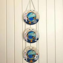 Porta Retrato Parede Trio Redondo Decoração Casa Praia 60cm