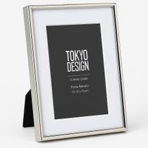 Porta Retrato Prata 10x15 Paspatur Metal Aço Inox Calisto