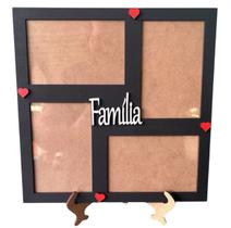 Porta Retrato Preto Família 4 Fotos 10x15 ml Porta Retrato Preto Família 4 Fotos 10x15 ml