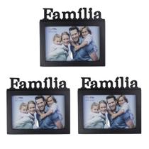 Porta Retrato Preto Família Decoração Casa Presente 3 und 10x15cm