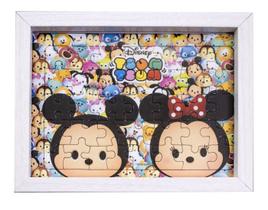 Porta retrato quebra cabeça mickey & minnie tsum tsum 15x19cm - disney