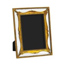 Porta Retrato Resina Dourado 18x13cm Finos Traços