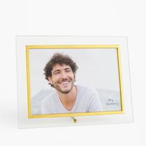 Porta Retrato Vidro Borda Dourada Para Fotos 15x20 Horizontal - Tuut Porta Retrato Vidro Borda Dourada Para Fotos 15x20 Horizontal - Tuut