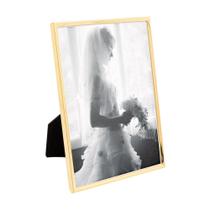 Porta Retrato Wolff Classic de Aço Inox Dourado 13cm x 18cm