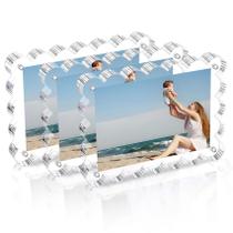 Porta-retratos: acrílico chivalral, 4x6 polegadas, magnético, pacote com 3