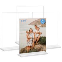 Porta-retratos acrílico Douildhaiy 10x15cm transparente, pacote com 4 Porta-retratos acrílico Douildhaiy 10x15cm transparente, pacote com 4
