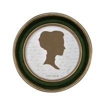 Porta-retratos AELS Vintage 10x10cm com vidro verde com acabamento dourado