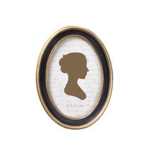 Porta-retratos AELS Vintage 10x15cm preto oval com acabamento dourado