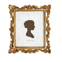 Porta-retratos AELS Vintage 20x25cm com frente de vidro dourado