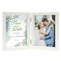 Porta-retratos Afully Double 5x7 White Shadow Box