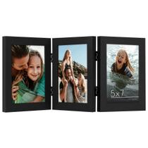 Porta-retratos Americanflat Hinged 3 5x7 Black Signature