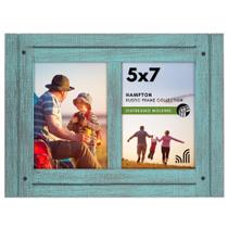 Porta-retratos Americanflat Hinged 5x7 Double Turquesa Azul