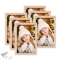 Porta-retratos ATOBART em madeira de carvalho 10x15 cm com vidro, conjunto de 6 Porta-retratos ATOBART em madeira de carvalho 10x15 cm com vidro, conjunto de 6
