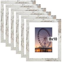 Porta-retratos BESCRCL, branco envelhecido, 8x10, conjunto de 6 Porta-retratos BESCRCL, branco envelhecido, 8x10, conjunto de 6