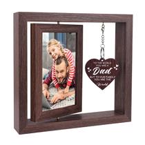 Porta-retratos Boiveco de madeira flutuante giratória de 4 x 6 polegadas