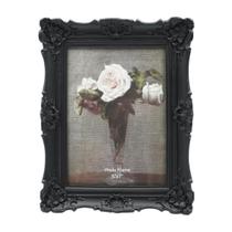 Porta-retratos CISOO Vintage 5x7 em resina preta com frente de vidro Porta-retratos CISOO Vintage 5x7 em resina preta com frente de vidro