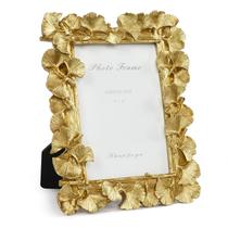 Porta-retratos Cuspin Gold Vintage 10x15cm em resina de vidro