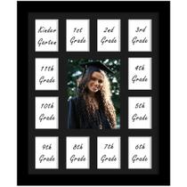 Porta-retratos de ano escolar DUENPY K-12 para fotos 5x7 em preto Porta-retratos de ano escolar DUENPY K-12 para fotos 5x7 em preto