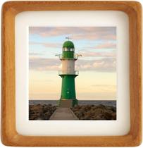 Porta-retratos de madeira natural Zibrelte 5x5 com tapete 3,5x3,5 ou 5x5
