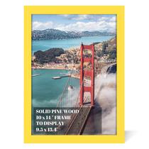 Porta-retratos de madeira Soniuong 25x36 cm Plexiglass amarelo