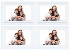 Porta-Retratos de Mesa e Parede em Madeira Branca, Pequeno - Kit com 4 - Traceease Porta-Retratos de Mesa e Parede em Madeira Branca, Pequeno - Kit com 4 - Traceease