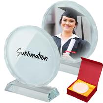 Porta-retratos Didaey Round Crystal Sublimation 12x12x2 cm 2 unidades